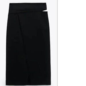 Zara Black Cutout Pencil Skirt Size XSMALL NEW WITH TAG!